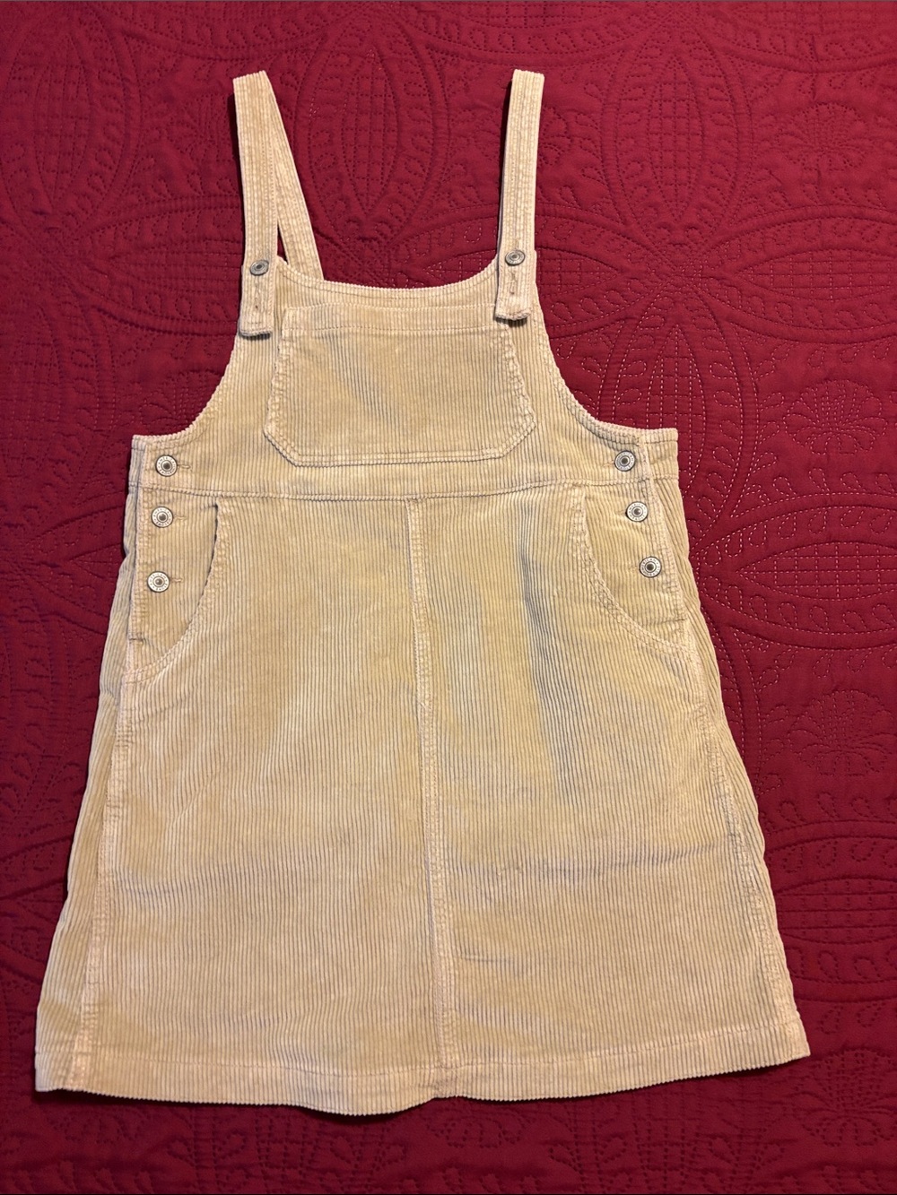American Eagle Outfitters Light Tan Corduroy Pinafore
